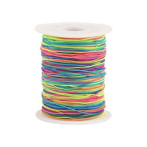 Factory direct sale 1.0-1.5mm DIY elastic thread, multicolored core elastic thread, handicraft colorful Buddha bead thread