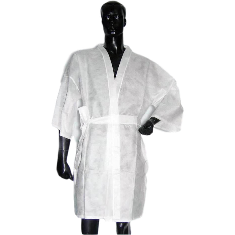 一次性PP防护服 无纺布美容服 长袖药店工作服白大褂美容师工作服