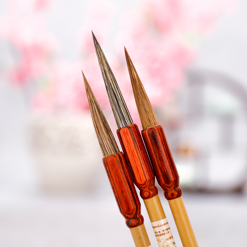细长锋毛笔狼毫牛耳毫硬毫长锋篆书瘦金体勾线毛笔 国画山水写意|ms