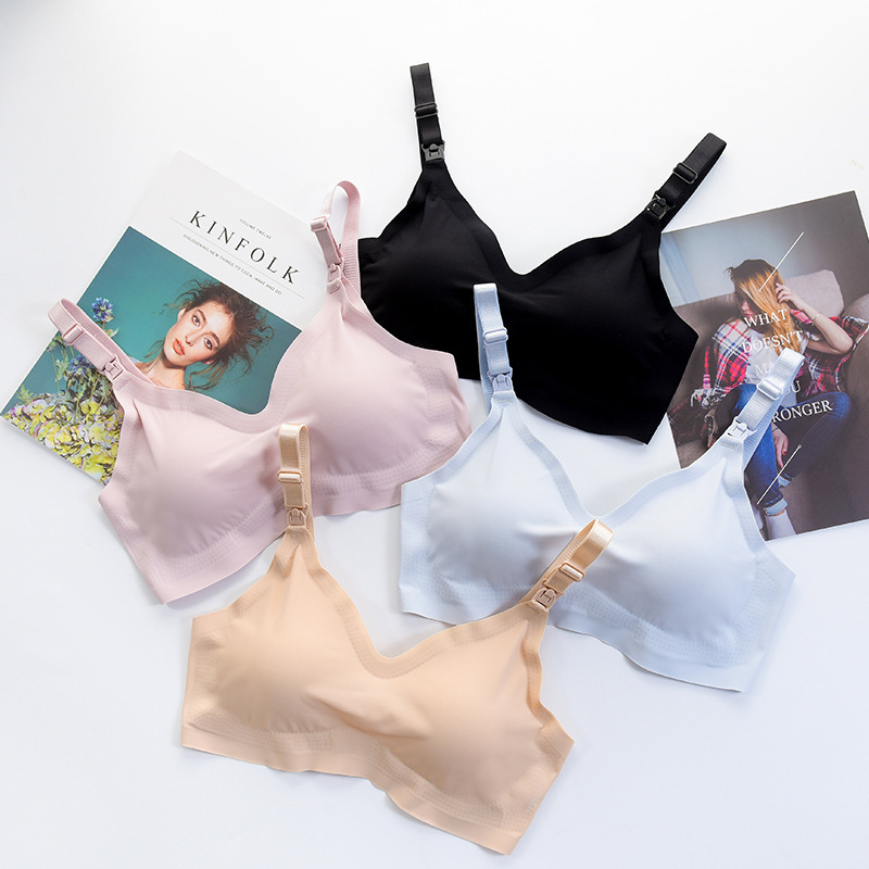 无钢圈升级版孕妇大码内衣 背心式喂奶胸罩前扣无痕舒适哺乳文胸