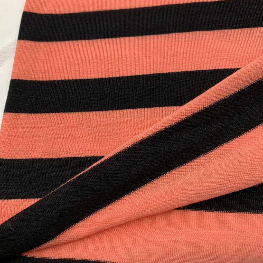 厂家供应     人棉气流纺彩条氨纶汗布