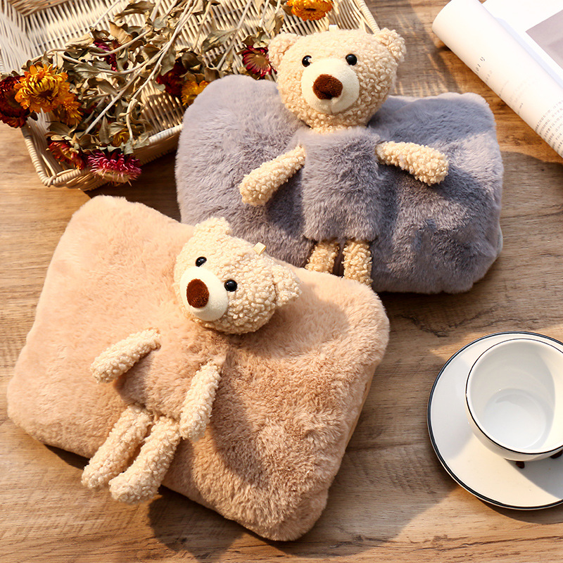 热水袋充电防爆暖手宝充电式禁锢熊暖宝敷肚子可爱毛绒注水暖水袋|ms