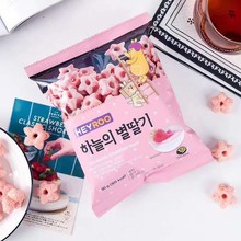 韓國進口休閑零食 淶可巧克力草莓味五角星甜甜圈60g
