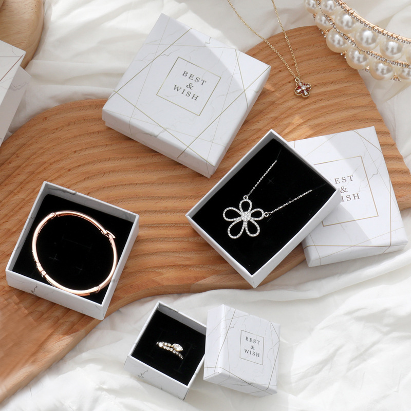 44g Weight Jewelry Boxes Classification 1 Piece Fashion Letter Sponge Gray Board Paper Jewelry Boxes
