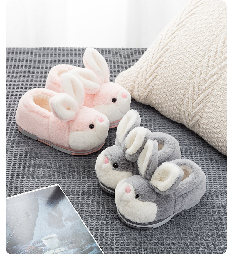 Woman Lady Plush Velvet Closed-Toe Adjustable Spring Autumn Bedroom Warm Soft Breathable Machine Washable House Shoes_voghion.com