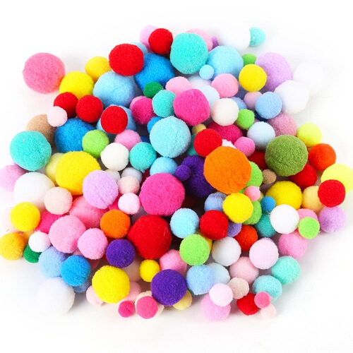 High elastic wool balls, colorful and large polyester plush balls, glitter balls, DIY handmade materials for kindergarten children