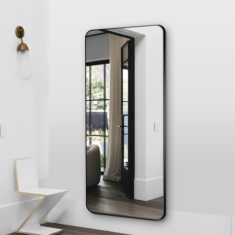 Fuxing Simplicity Mirror aluminium alloy fillet Wall hanging whole body mirror couture Dressing Mirror household Length mirror