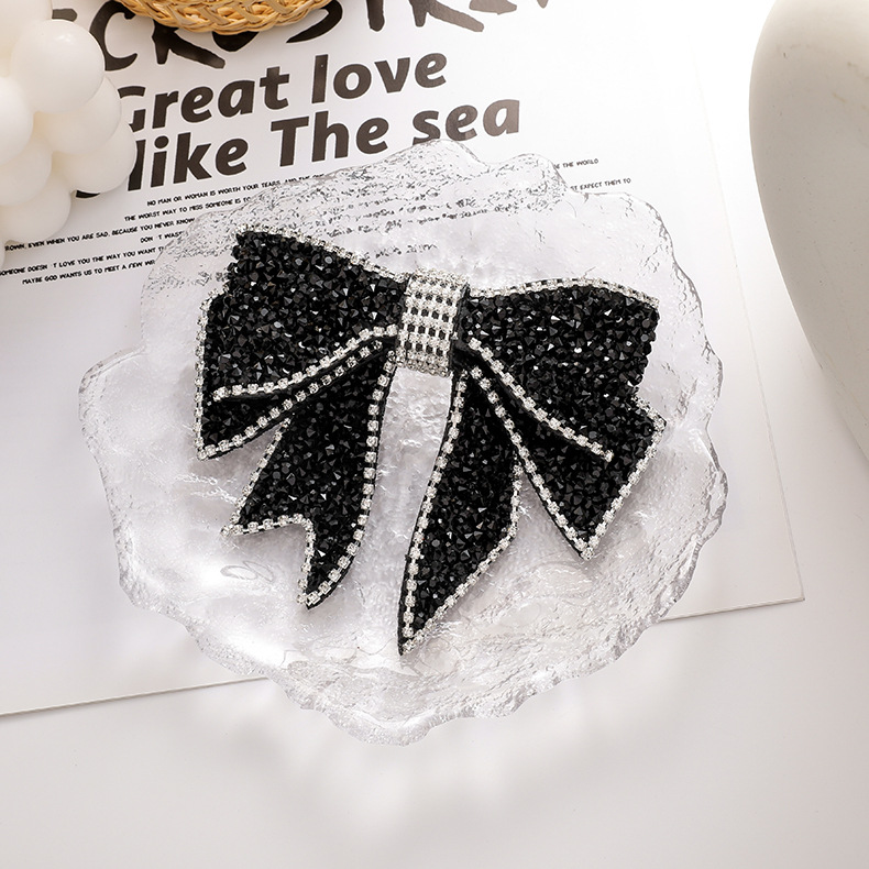 The New Korean Crystal Flashing Diamond Bow Hairpin   Wholesale display picture 7