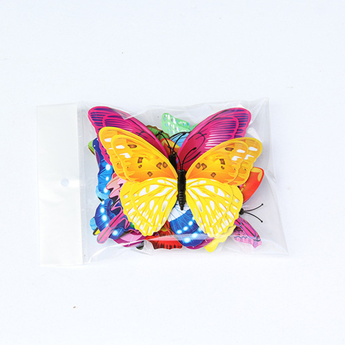 Fanxi's new double-layer mixed color butterfly PVC magnetic butterfly room living room decoration three-dimensional refrigerator sticker