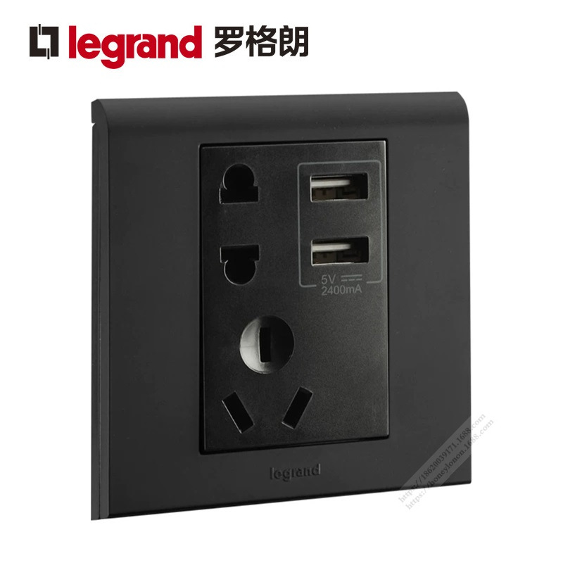Legrand/罗格朗 K5 双USB五孔插座手机充电插座K5/426/10US/U2-C