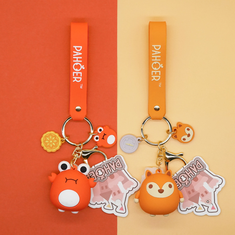 正版授权 PAHOER钥匙扣挂件 趴货小动物挂饰可爱小公仔创意小礼品