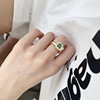 Golden retro advanced brand ring, European style, silver 925 sample, high-quality style, Korean style, simple and elegant design, on index finger