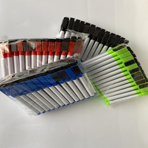 Wholesale street stall high-quality erasable color whiteboard pens with tape brush 8-color whiteboard pen set sufficient supply