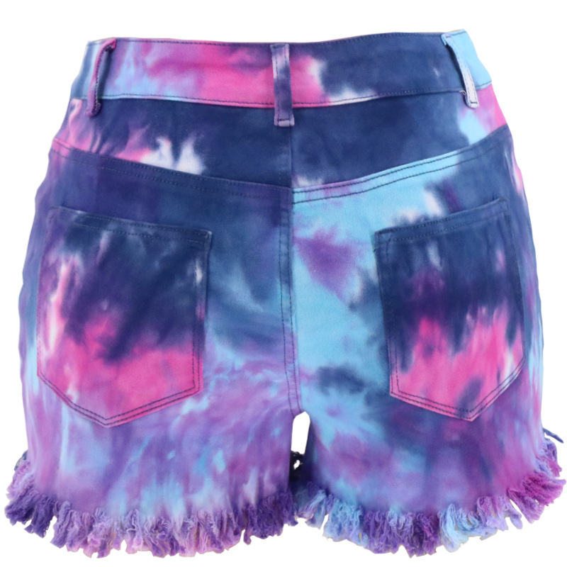 tie-dye tight denim shorts NSYB65115