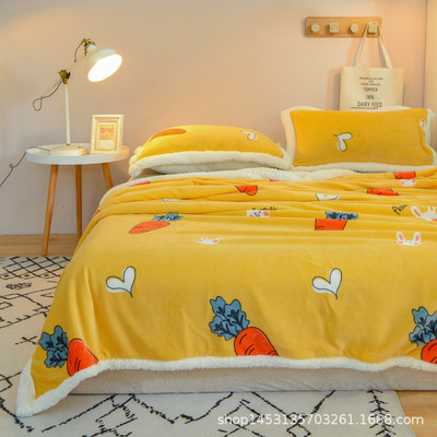 羊羔絨毛毯牛奶絨被套兩用珊瑚絨毯子法萊絨蓋毯廠家批發壹件代發