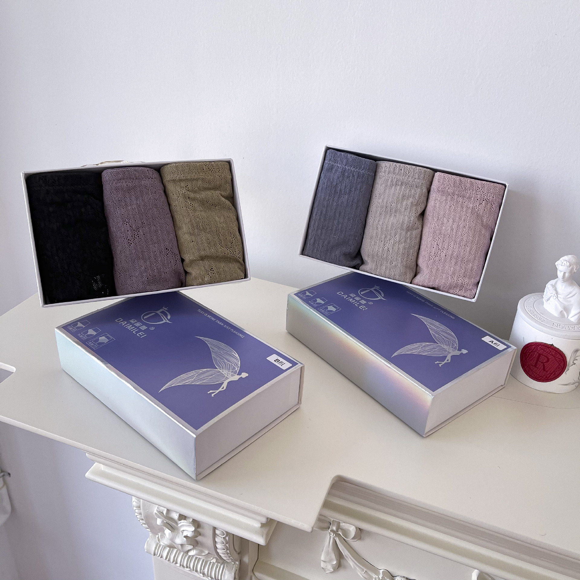 高腰内裤女性感无痕透气收腹提臀纯棉底裤蕾丝边女士塑身三角内裤|ms