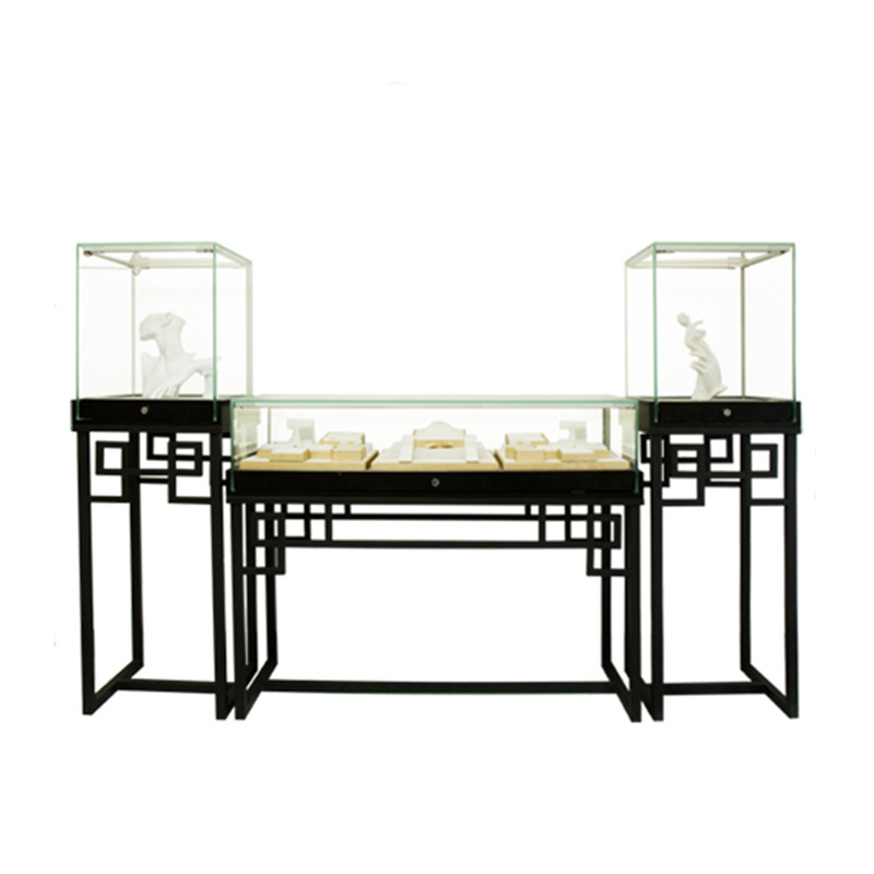 珠宝首饰品展示柜中式简约透明玻璃柜台商超产品展柜博物馆陈列柜