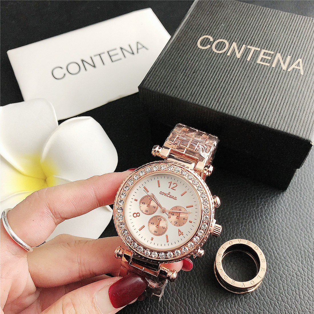 Summer New Three Eye Alloy Watch Band Drill Ring_voghion.com