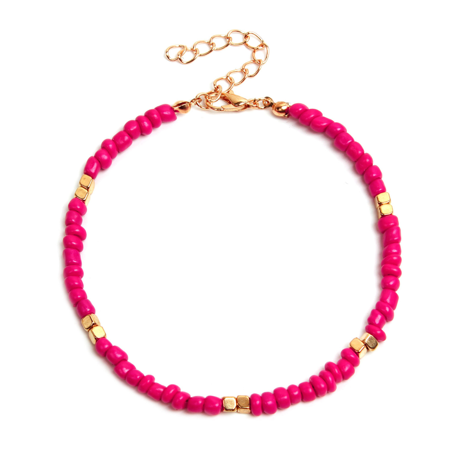 Holiday, Beach Occasion Bead Material Color Block Pattern Wholesale Jewelry Vacation Color Block Bead Anklet