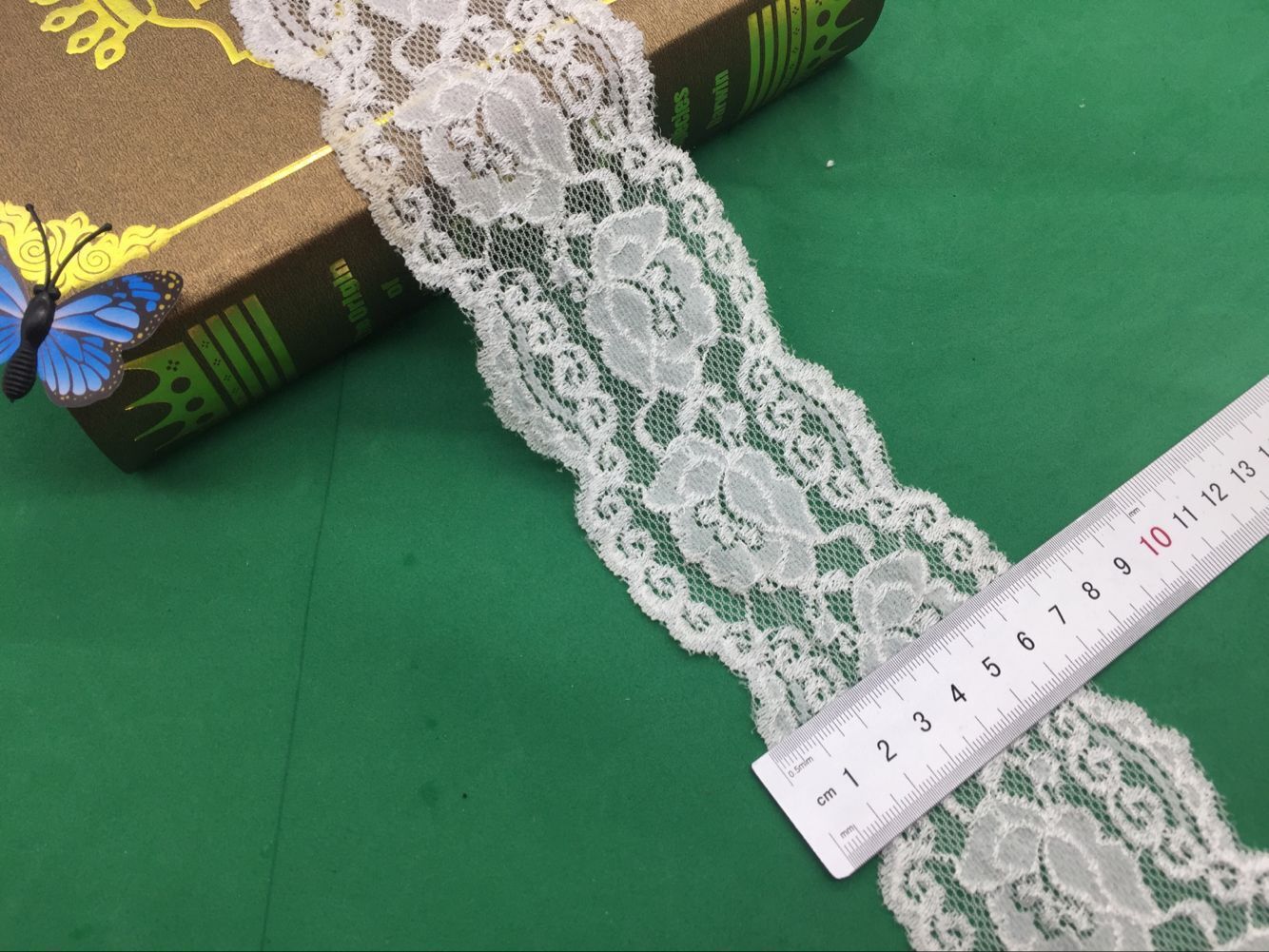 弹力花边蕾丝花边弹力花边睫毛花边6070#宽度7CM黑白颜色现货供应