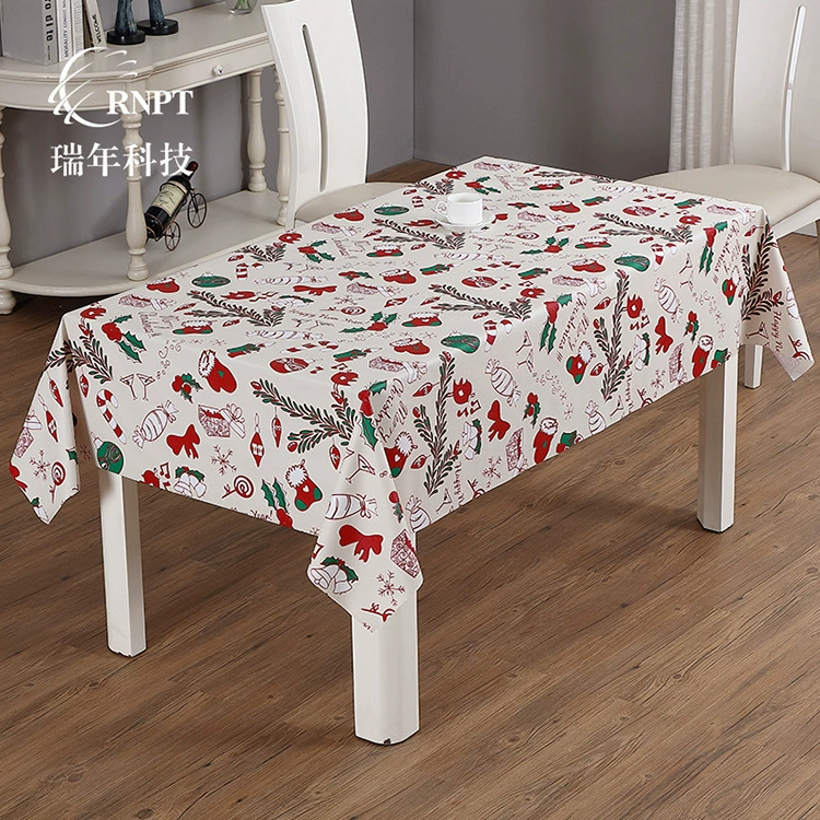 Ruian [Factory Outlet] Рождественская настольная Декоративная скатерть Журнальный столик Печатная скатерть ПВХ Водонепроницаемая скатерть