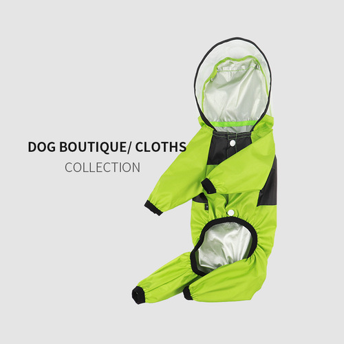 Amazon Pet Clothing Dog All-season Raincoat Four-legged Clothes Transparent PU Waterproof Clothing Manufacturer