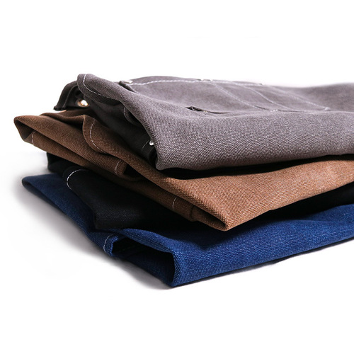 Apron canvas kitchen cooking custom logo hairstylist milk tea shop art men's and women's work clothes painting printing embroidery words