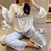 Demi-season cloth bag, cartoon pijama, trousers, set, Korean style, long sleeve, suitable for import, wholesale