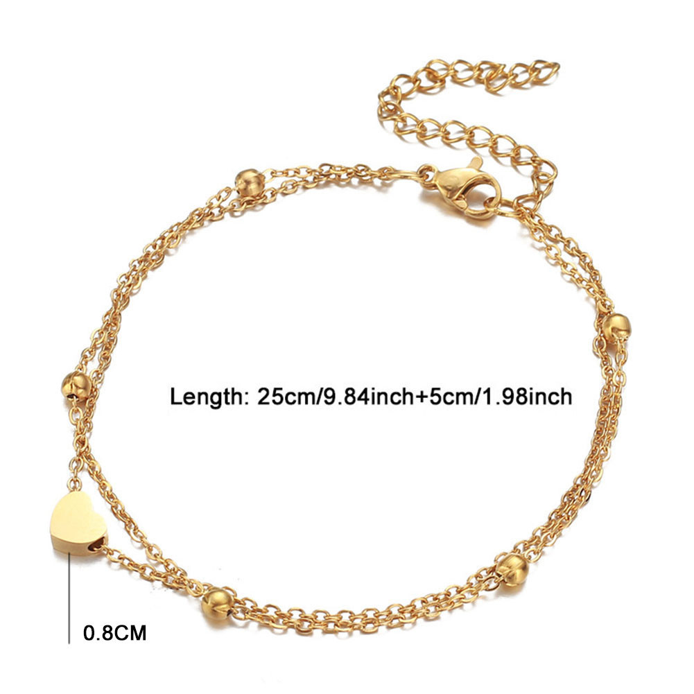 Wholesale Jewelry Simple Style Heart Shape Stainless Steel Anklet display picture 1