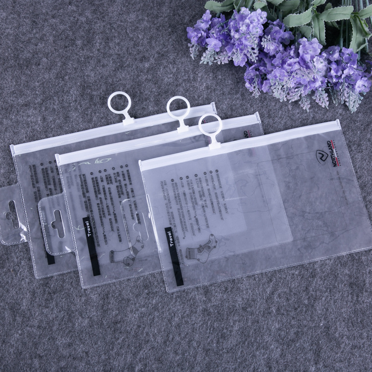 厂家定制袜子拉链袋EVA高档磨砂袋 半透明毛巾内衣自封包装袋定做