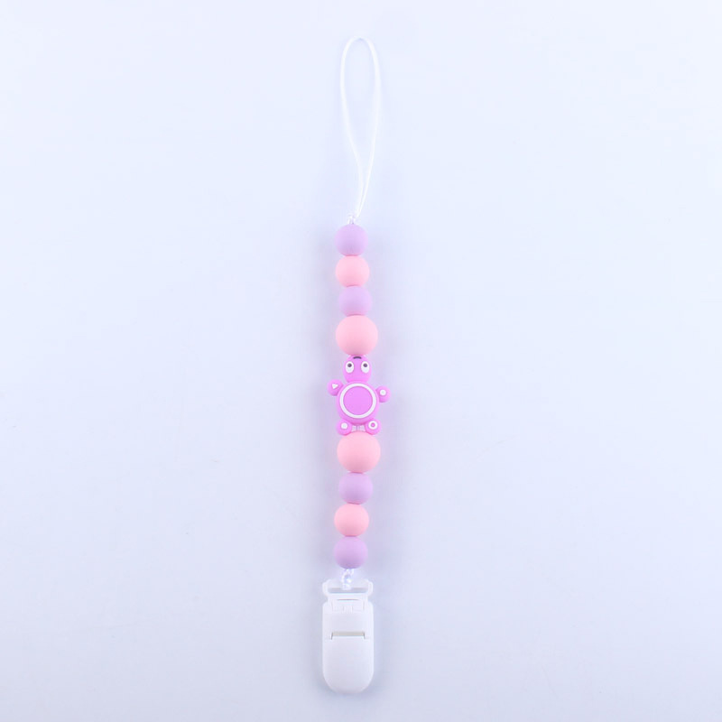 Bebé tortuga de silicona pezón Cadena de clip dientes de bebé Cadena de molienda cadena anti-caída calmante teether pezón