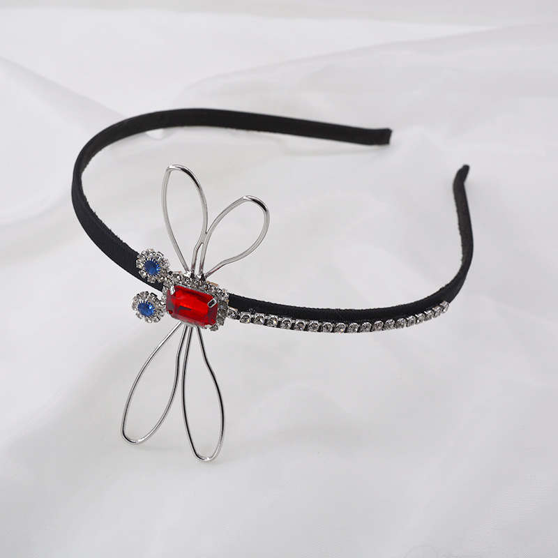 Barockes Stirnband Im Europäischen Und Amerikanischen Stil Diamant Kristall Stirnband Retro Palast Stirnband Libelle Strass Haarkarte Schmuck display picture 1