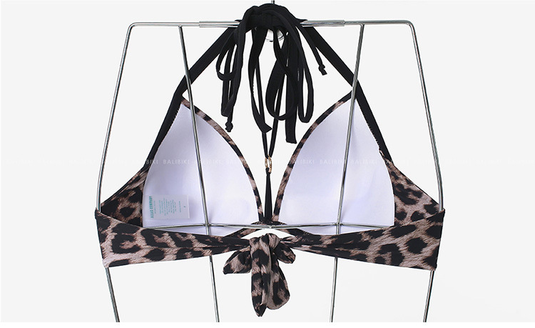 new sexy leopard bikini three-point small chest gathered two-piece split swimwear NSHL3950