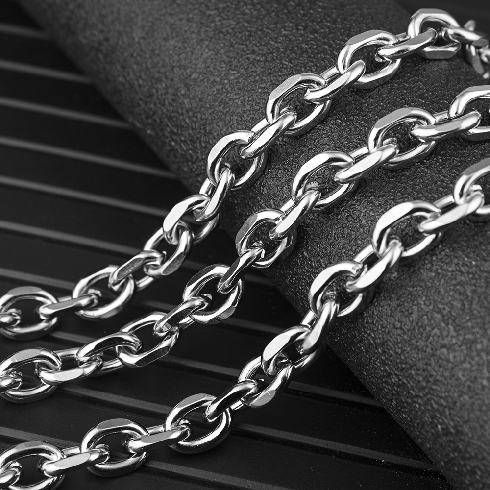 Stainless Steel Chain Necklace For Men And Women Interlocking Ring_voghion.com