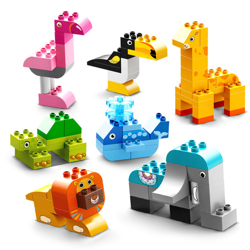 Feile children's ever-changing early education building blocks 102 particles forest animal assembly toys boys and girls children's toys