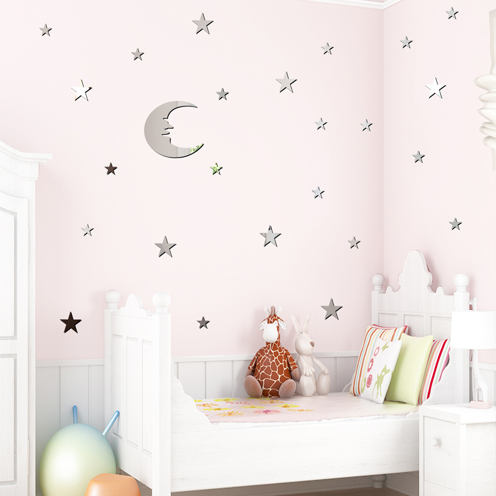 New Fashion Acrylic Mirror Star Moon Sticker display picture 13