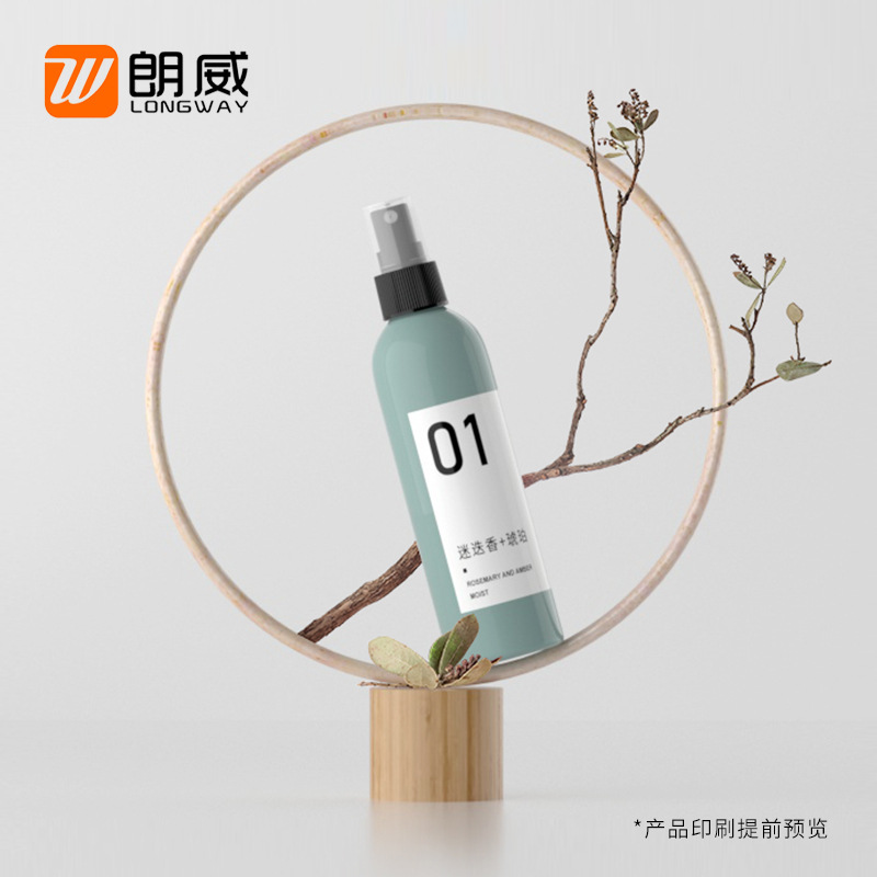 Langwei 200ml transparente botella de spray de hombro redondo cosmético plástico sub-botella perfume sub-embalaje puro botella de spray de rocío