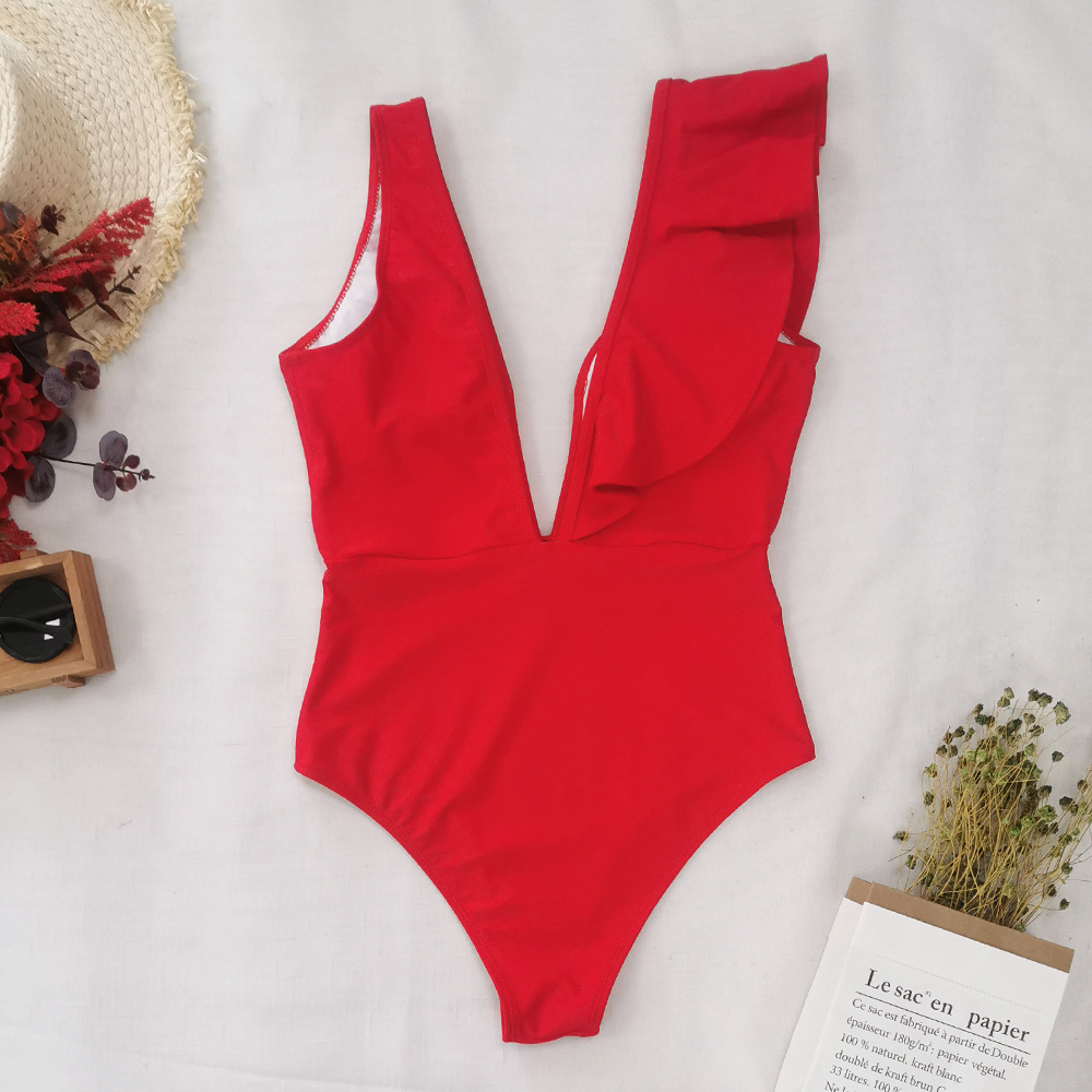291g Weight Sleeveless Sleeve Length Polyester Fabric Type Short Top Length One-pieces Tops Type 1 Piece Quantity Swimming Occasion V Neck Neckline Slim Fit Type Flower Pattern Women's Gender Vacation Style Women's Vacation Flower 1 Piece One Piece Swimwear 无