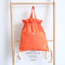 韩版2021春季新款贴袋抽绳双肩包手拎袋儿童包包亲子包少女时尚