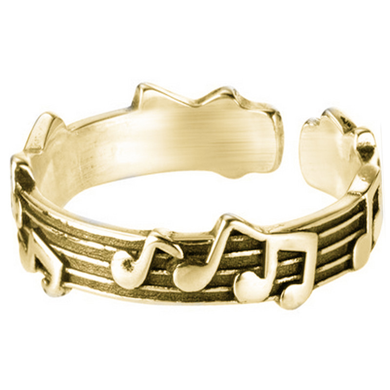 Musical Note Five-line Music Score Opening Adjustable Ring display picture 2