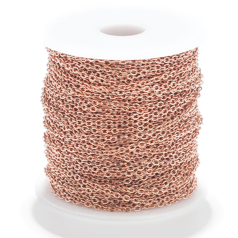 1 Roll Quantity 304 Stainless Steel Material Geometric Pattern 1 Roll Diameter 4mm Diameter 5mm Diameter 6 Mm 304 Stainless Steel 18K Gold Plated Geometric Polished Chain