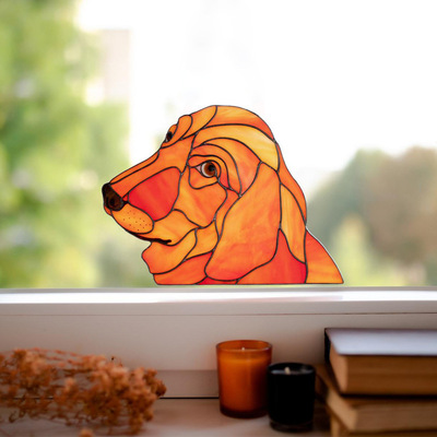 Cartoon cute pet dog wall sticker window glass case wardrobe toilet self adhesive paper wall sticker