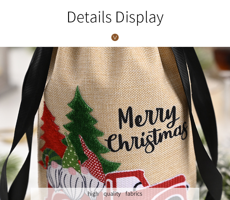 Weihnachten Haobei neue Weihnachtsdekoration liefert Wald ältere Auto Weinflaschenhülle Leinen Plaid Weinflaschentasche Weinhülle_voghion.com