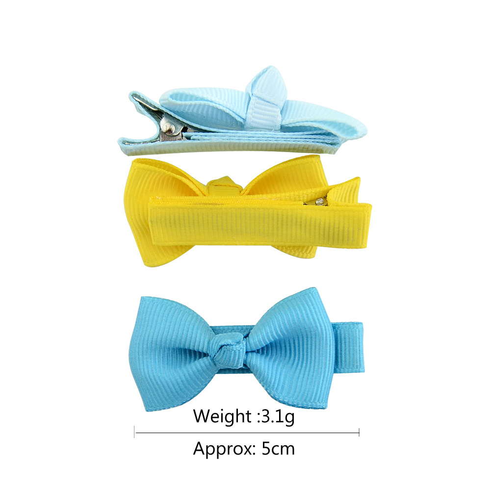 Hot Selling Multi-color Children's Solid Color Bow Hairpin Set display picture 9