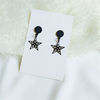 Retro fashionable black earrings, simple and elegant design, Japanese and Korean