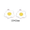 Factory direct sales oil pendant egg poached egg breakfast egg DIY jewelry alloy earrings