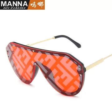 European and American trend new one-piece Sunglasses retro large frame sunglasses Fashion Night Vision cross border Sunglasses - ShopShipShake