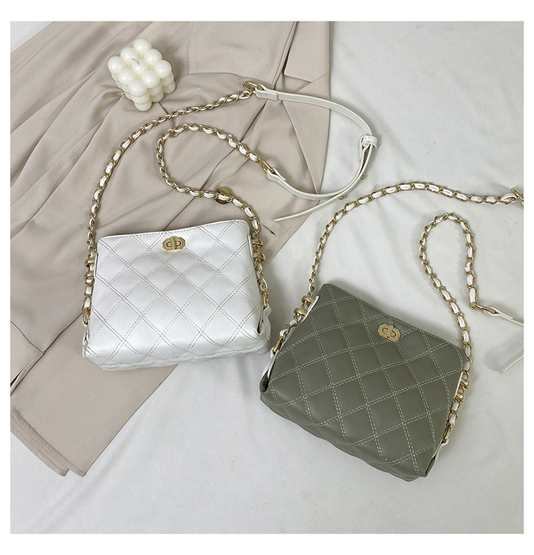 New  Fashion Simple  Rhombus Bucket Bag display picture 10