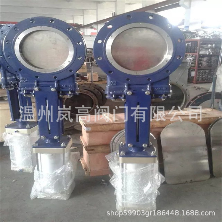 厂家定制 Z673W-16P 气动刀型闸阀 圆形插板阀 气动浆液阀 DN300