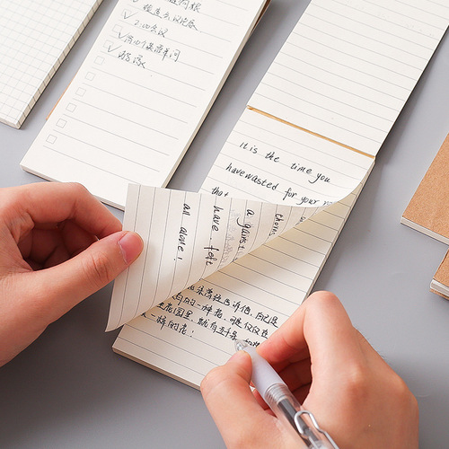 Kaba Bear 4 cowhide colored horizontal line note pads can be peeled and non-adhesive small notebooks grid message notes note pads